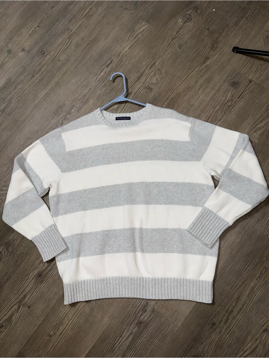 Brandy Melville Sweaters - Brandy Melville Striped Gray and White Sweater 100% Cotton